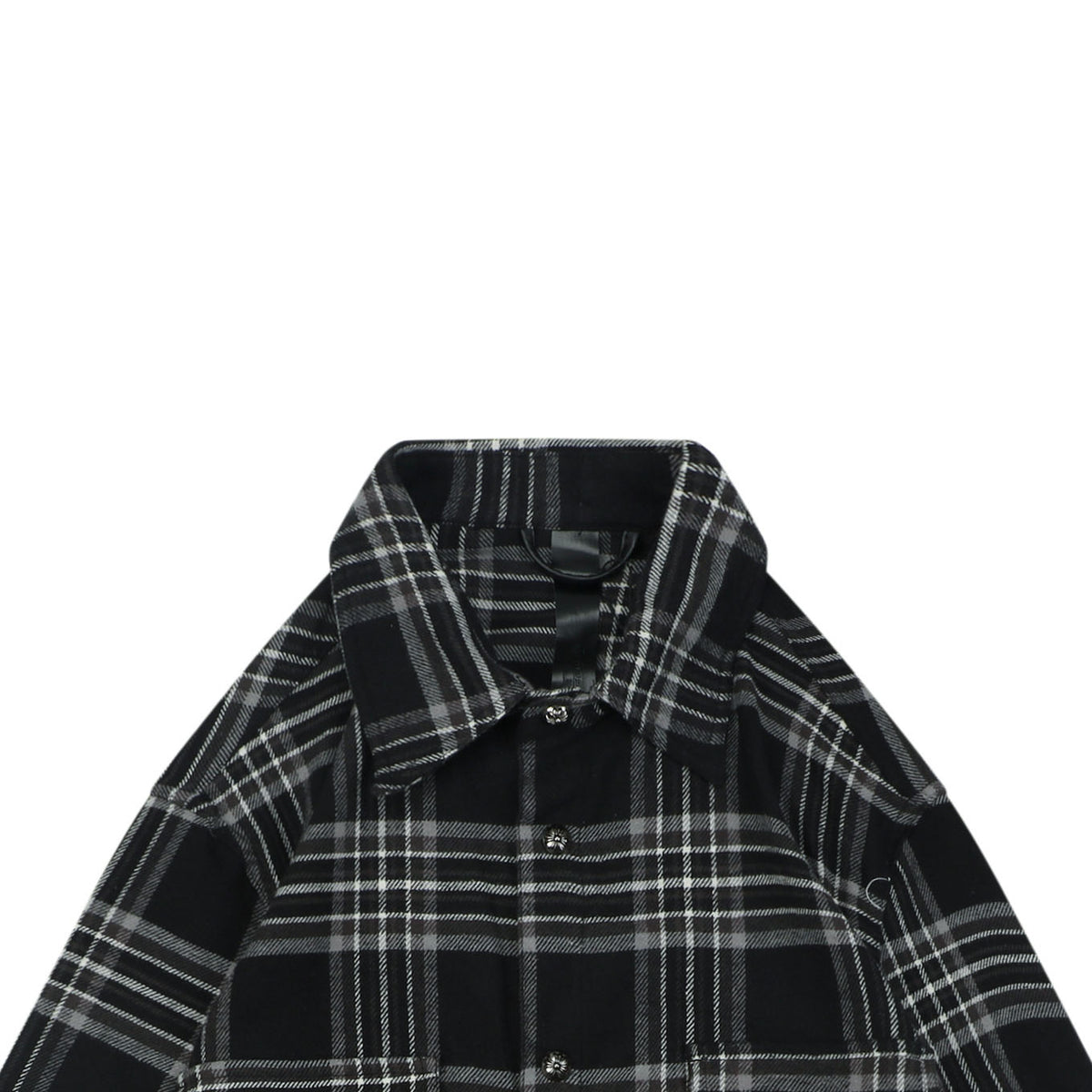 Chrome Hearts Two-Pocket Black and Gray Plaid Long-Sleeve Shirt