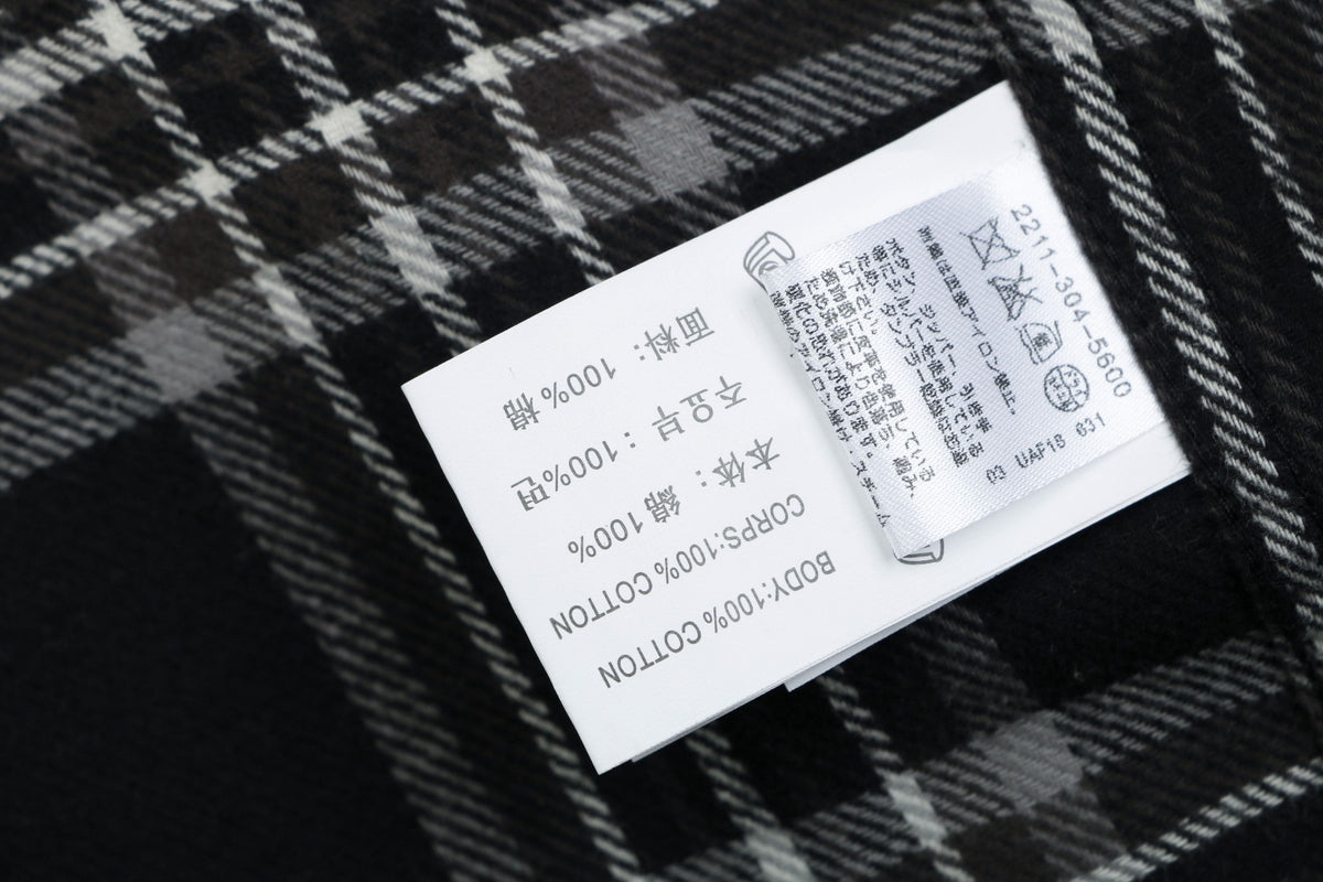 Chrome Hearts Two-Pocket Black and Gray Plaid Long-Sleeve Shirt