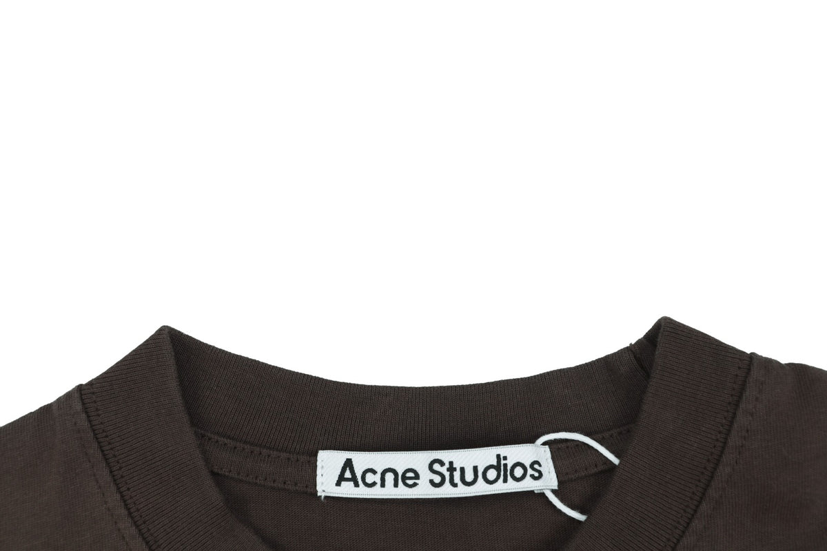 Acne Studios Arched Appliqué Letter Graphic T-Shirt in Dark Brown