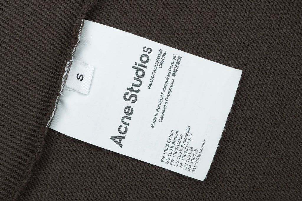 Acne Studios Arched Appliqué Letter Graphic T-Shirt in Dark Brown