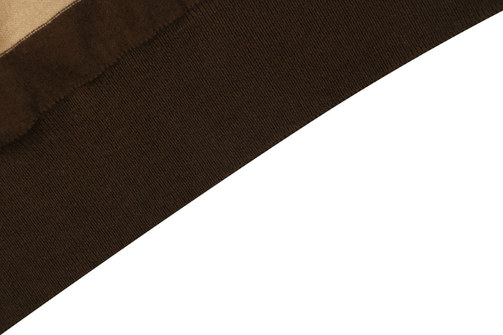 Miu Miu Brown and Khaki Striped Polo Sweater