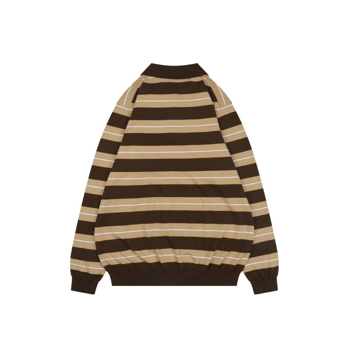 Miu Miu Brown and Khaki Striped Polo Sweater