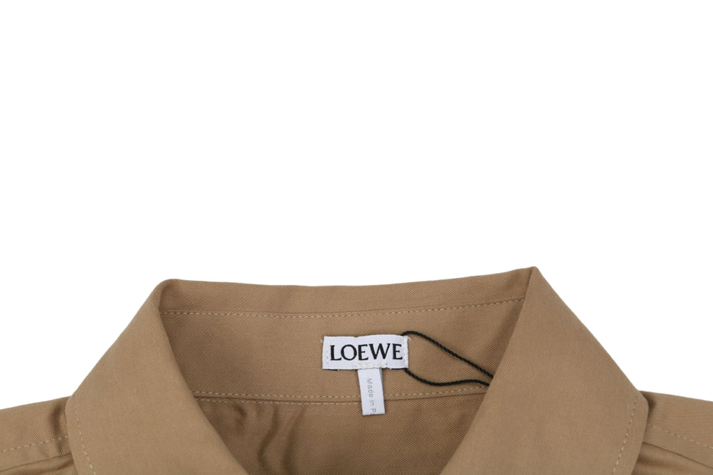 Loewe Small Floral Emblem Long-Sleeve Shirt in Khaki