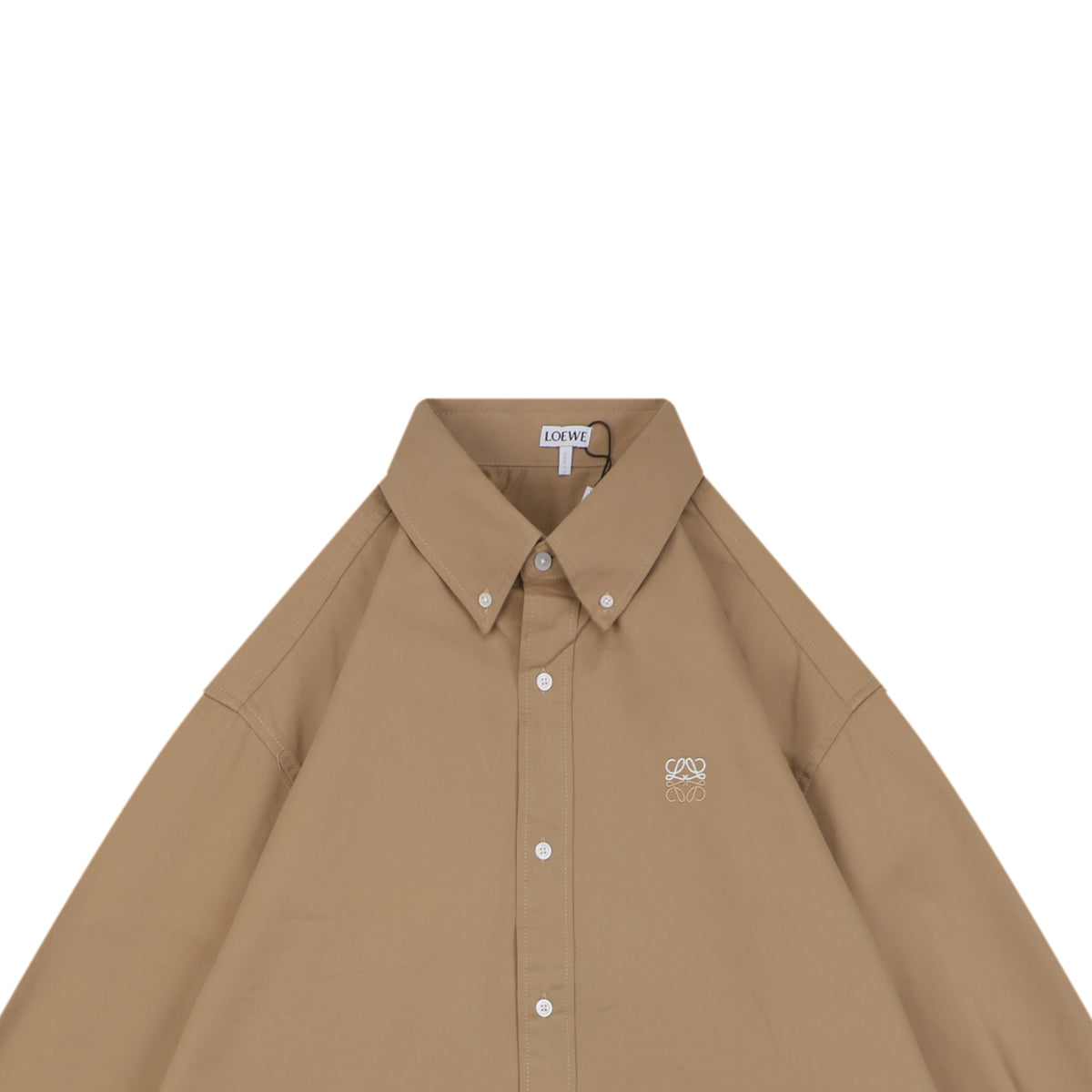 Loewe Small Floral Emblem Long-Sleeve Shirt in Khaki
