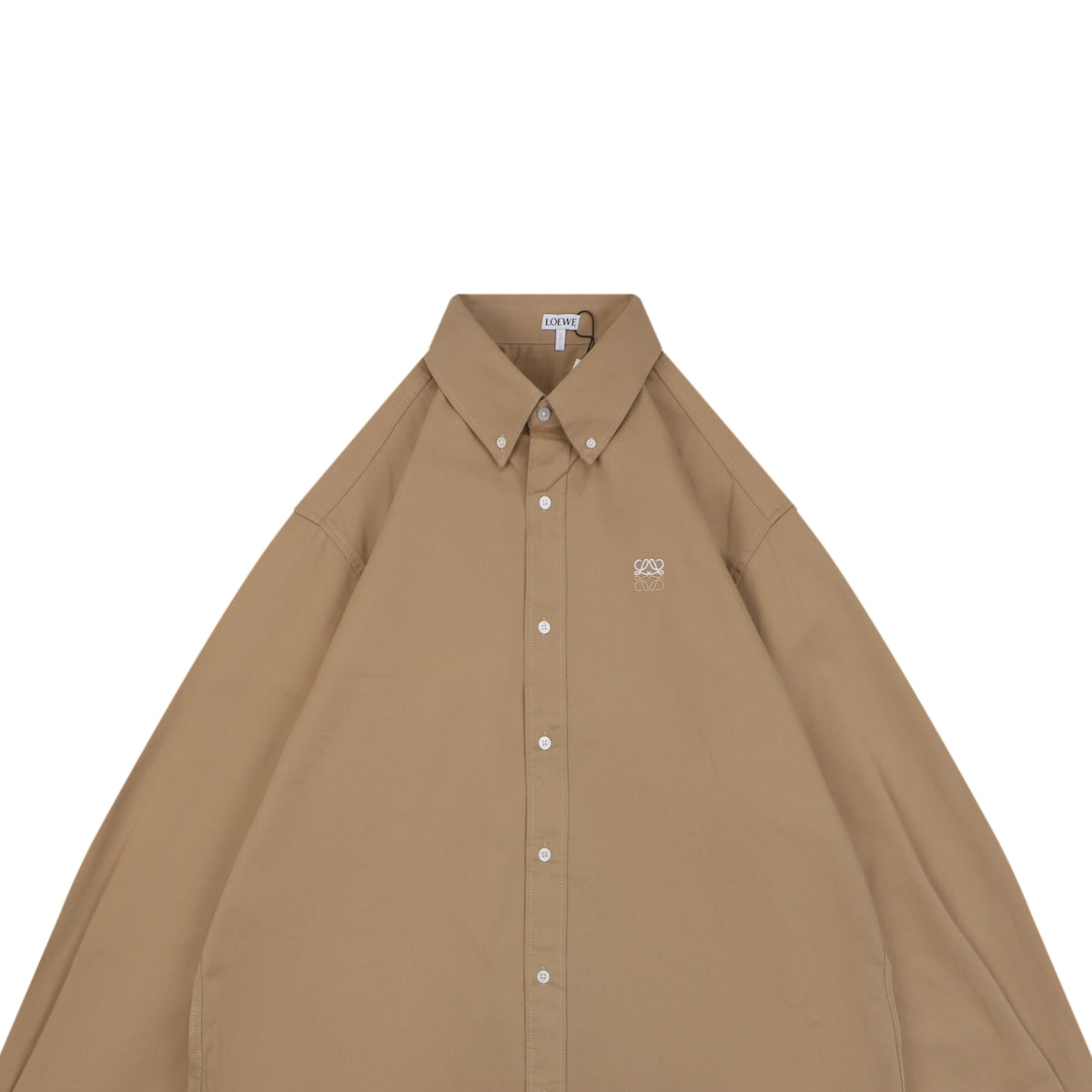 Loewe Small Floral Emblem Long-Sleeve Shirt in Khaki