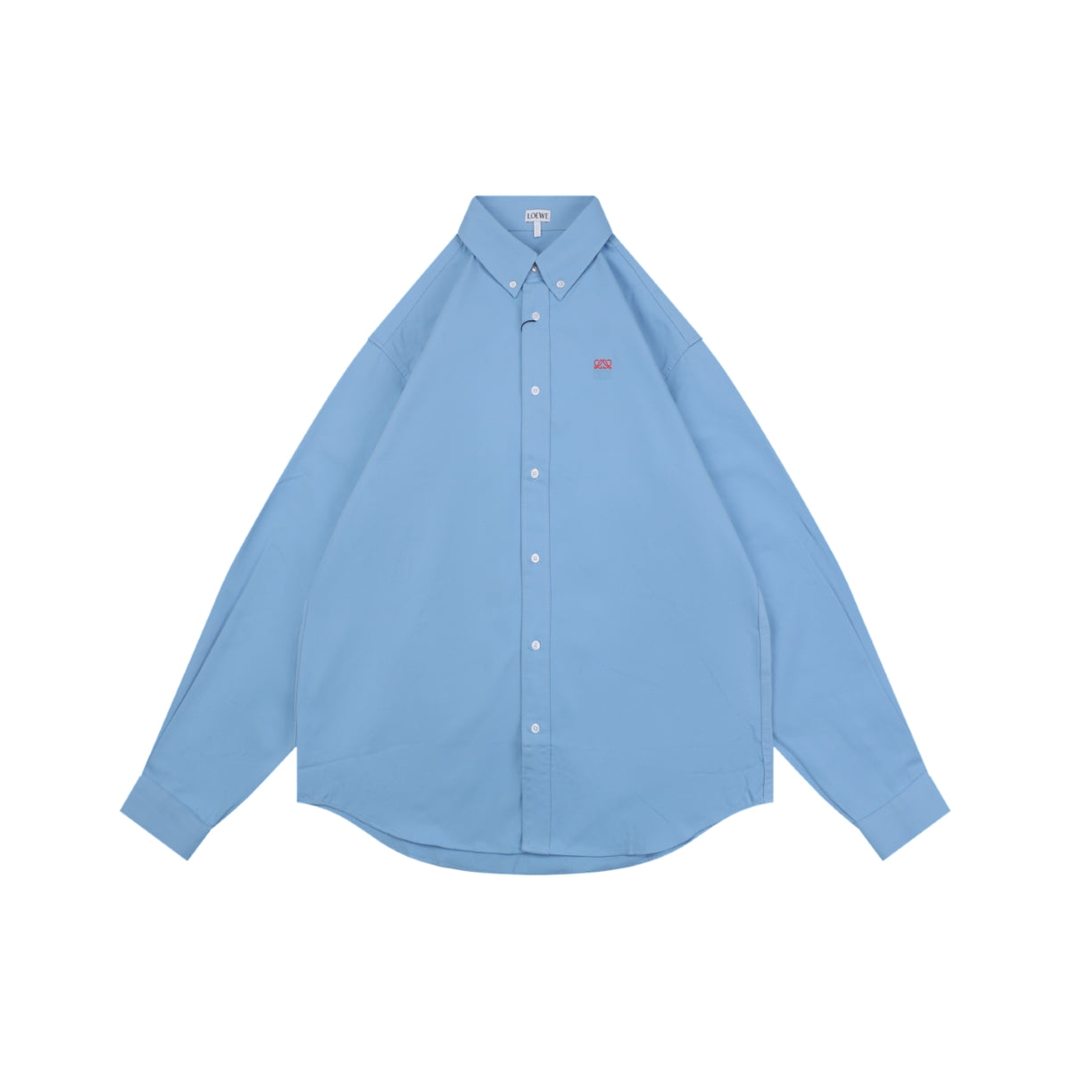 Loewe Small Floral Emblem Long-Sleeve Shirt in Blue