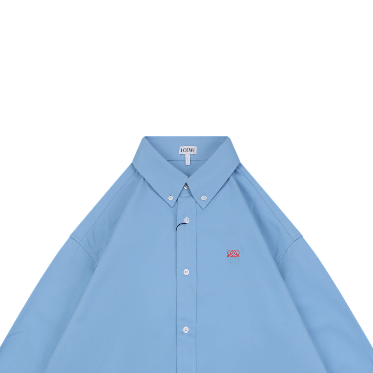 Loewe Small Floral Emblem Long-Sleeve Shirt in Blue