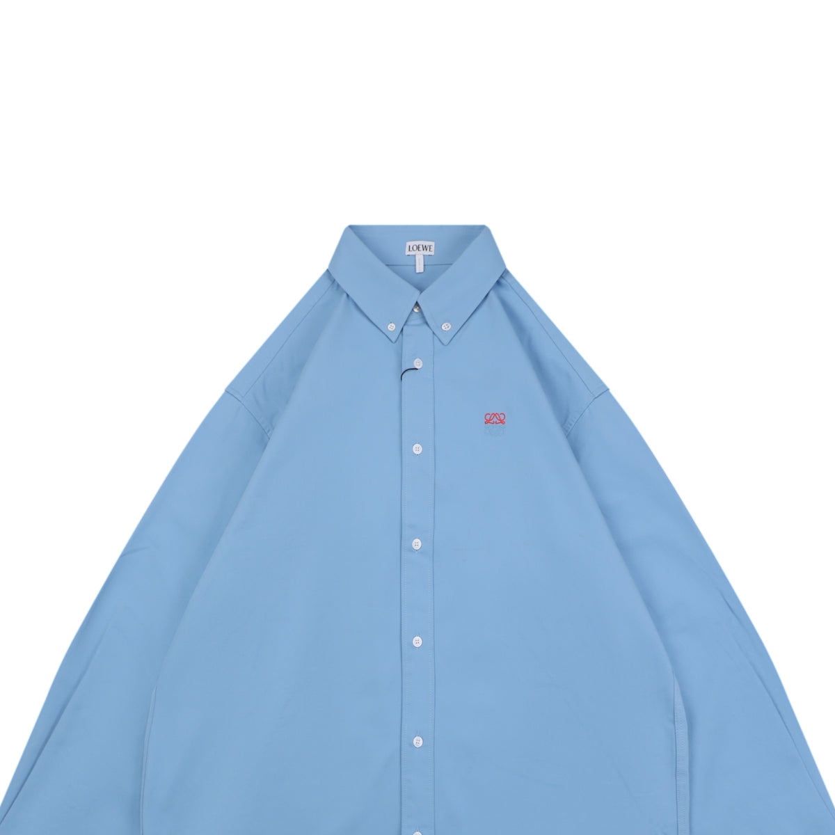 Loewe Small Floral Emblem Long-Sleeve Shirt in Blue