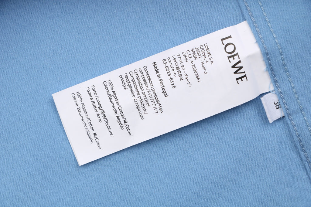 Loewe Small Floral Emblem Long-Sleeve Shirt in Blue