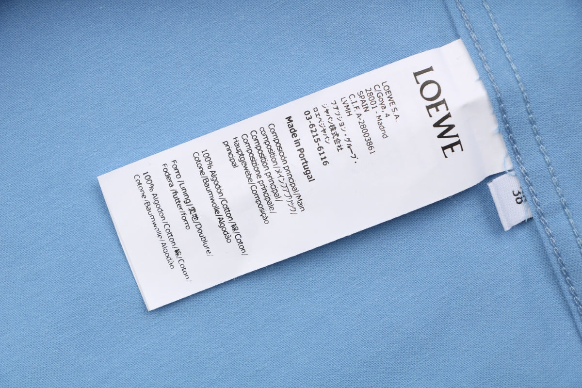 Loewe Small Floral Emblem Long-Sleeve Shirt in Blue