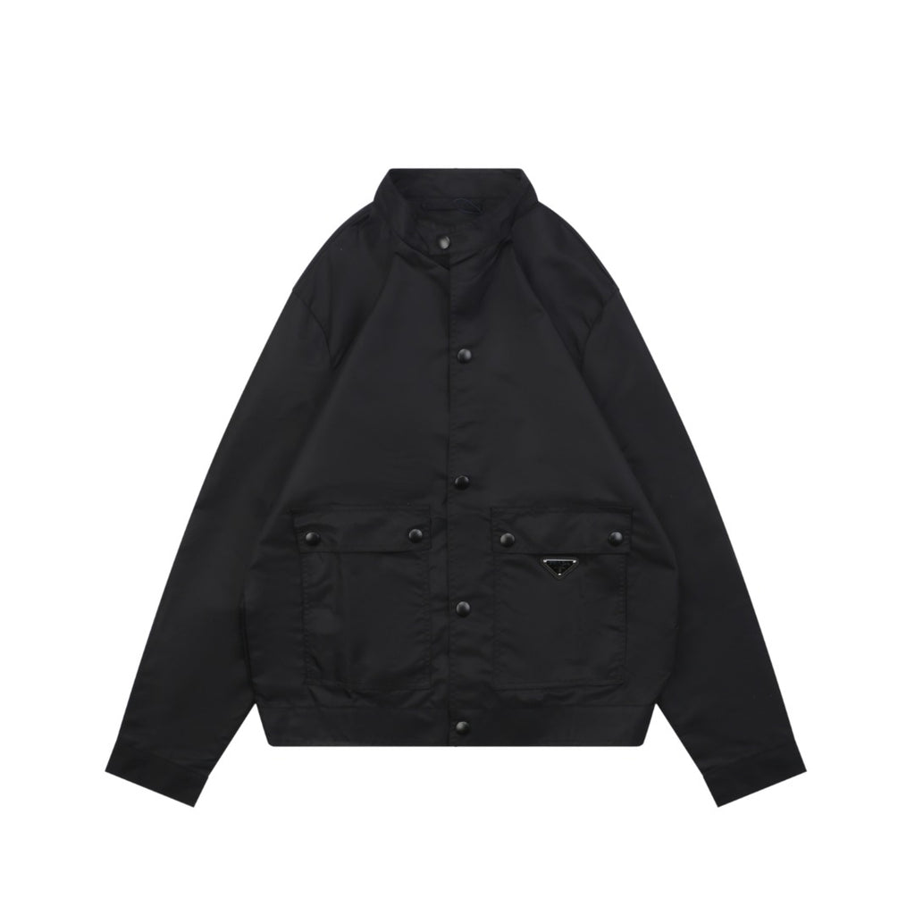 Prada 25FW Black Two-Pocket Triangle Logo Jacket