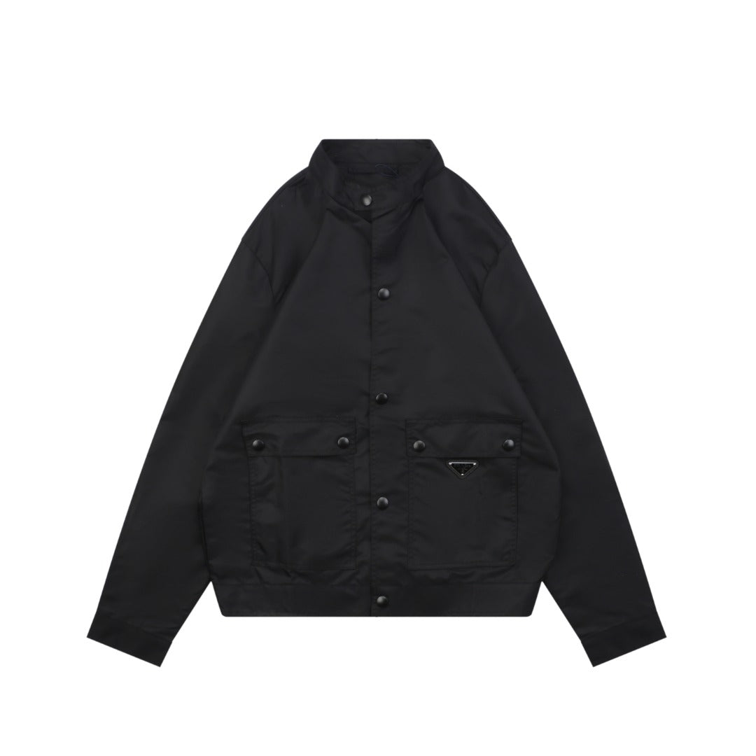 Prada 25FW Black Two-Pocket Triangle Logo Jacket