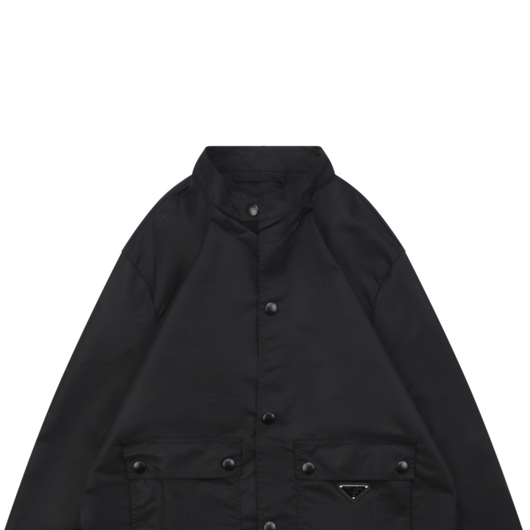 Prada 25FW Black Two-Pocket Triangle Logo Jacket