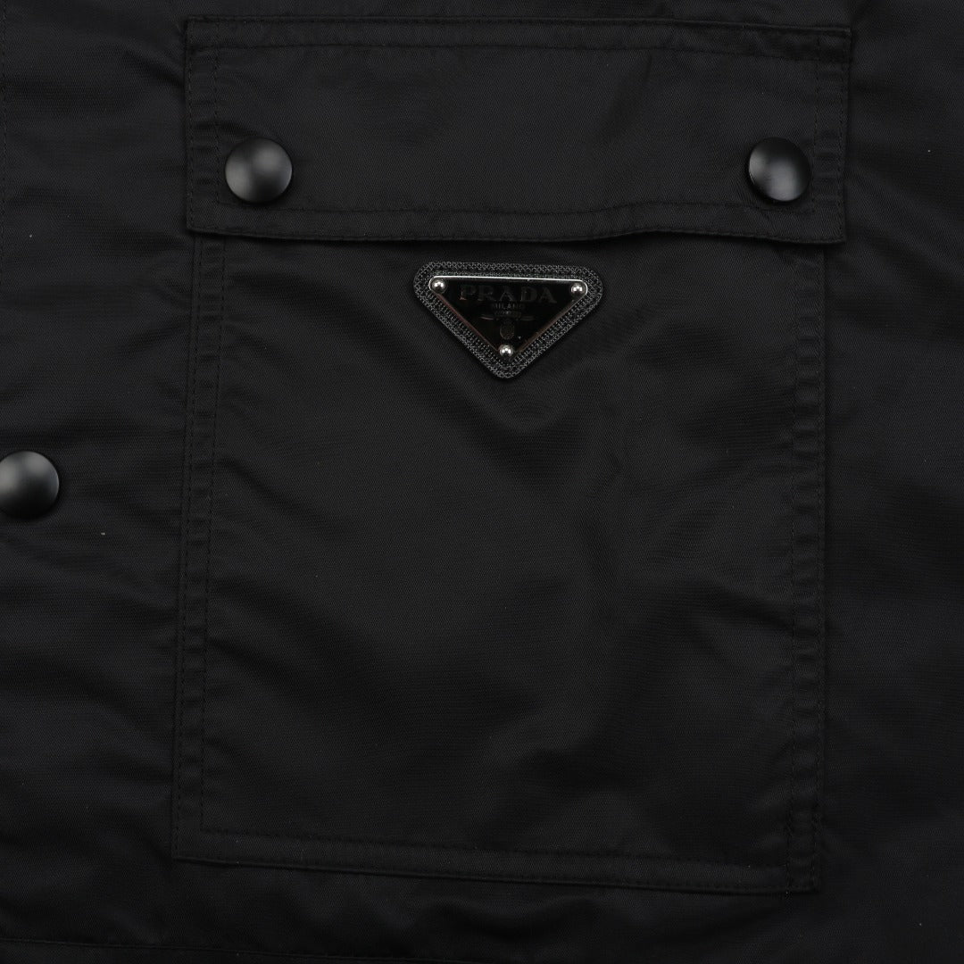 Prada 25FW Black Two-Pocket Triangle Logo Jacket