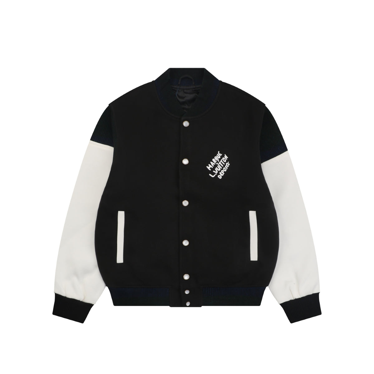 Louis Vuitton Pont Neuf Black and White Varsity Jacket