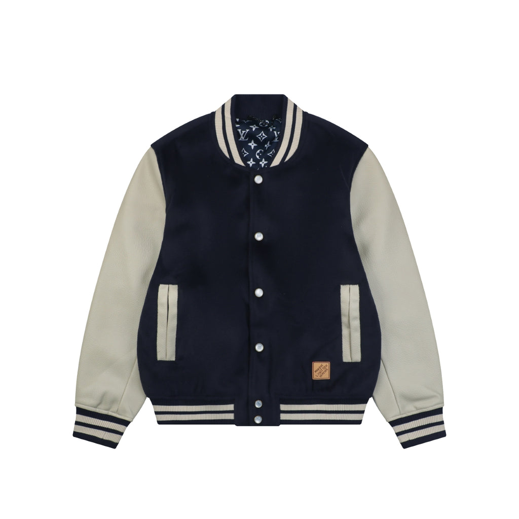 Louis Vuitton Pont Neuf Navy and White Varsity Jacket