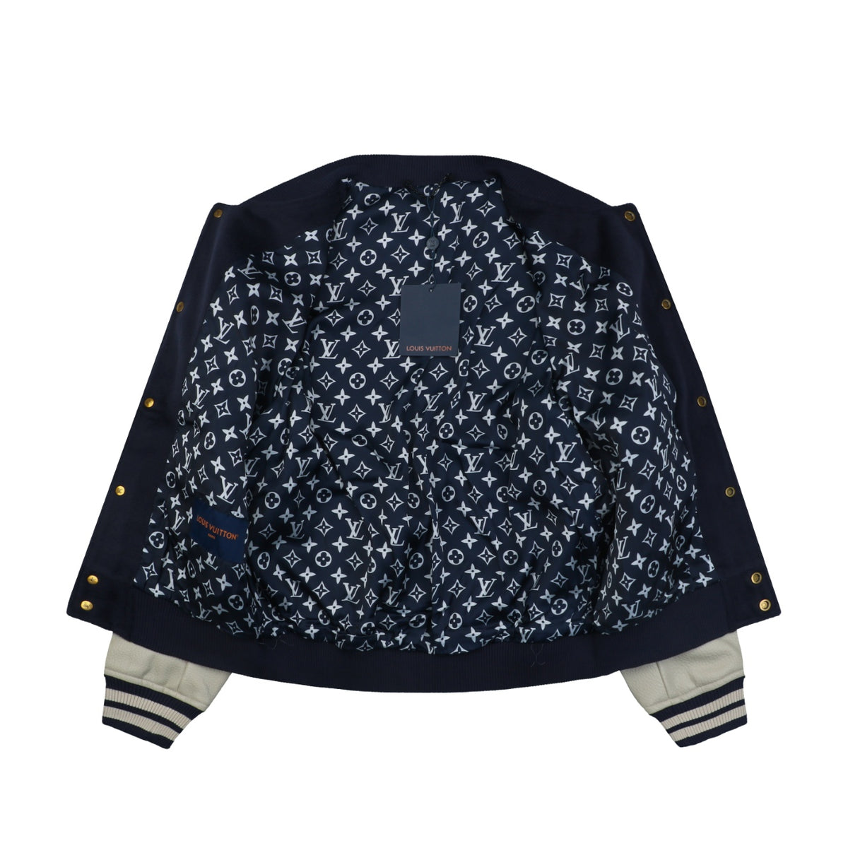 Louis Vuitton Pont Neuf Navy and White Varsity Jacket