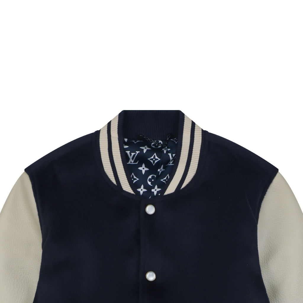 Louis Vuitton Pont Neuf Navy and White Varsity Jacket