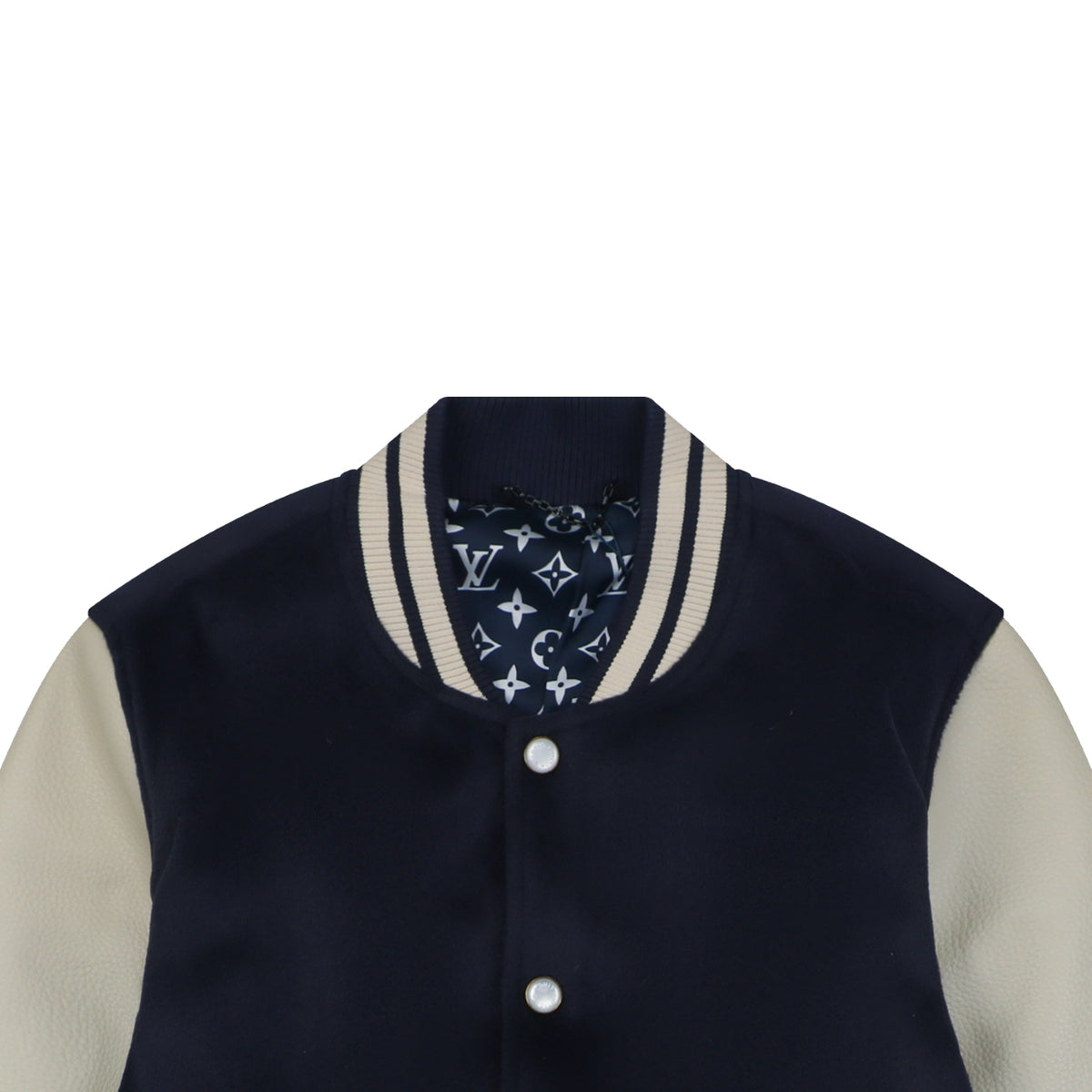Louis Vuitton Pont Neuf Navy and White Varsity Jacket