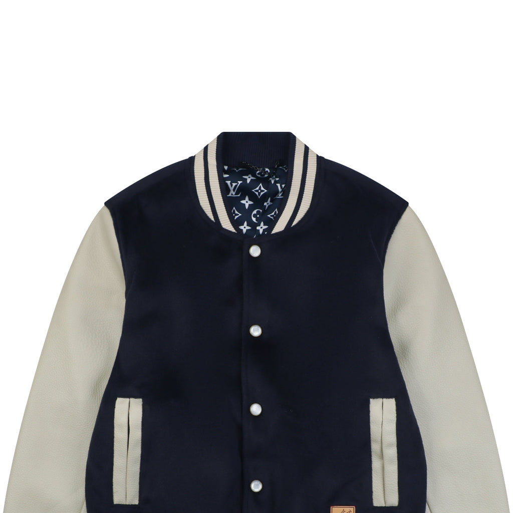 Louis Vuitton Pont Neuf Navy and White Varsity Jacket