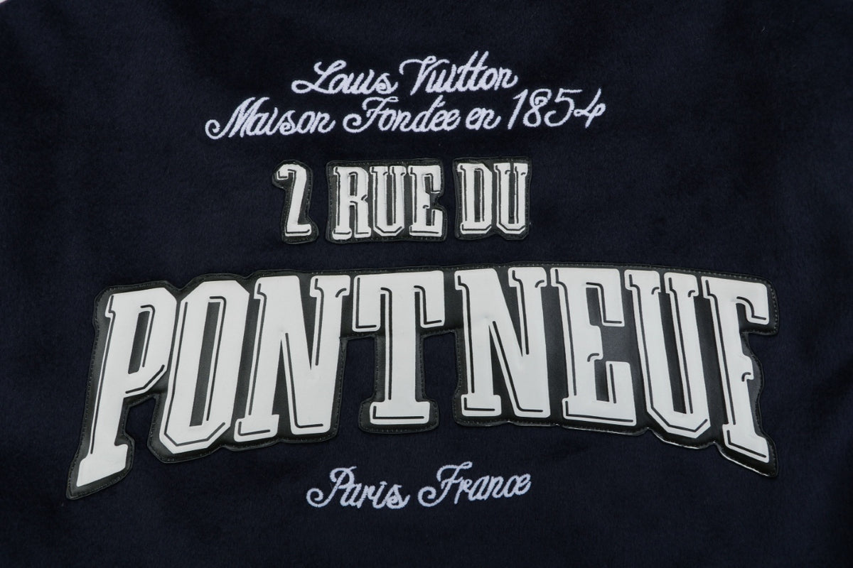 Louis Vuitton Pont Neuf Navy and White Varsity Jacket