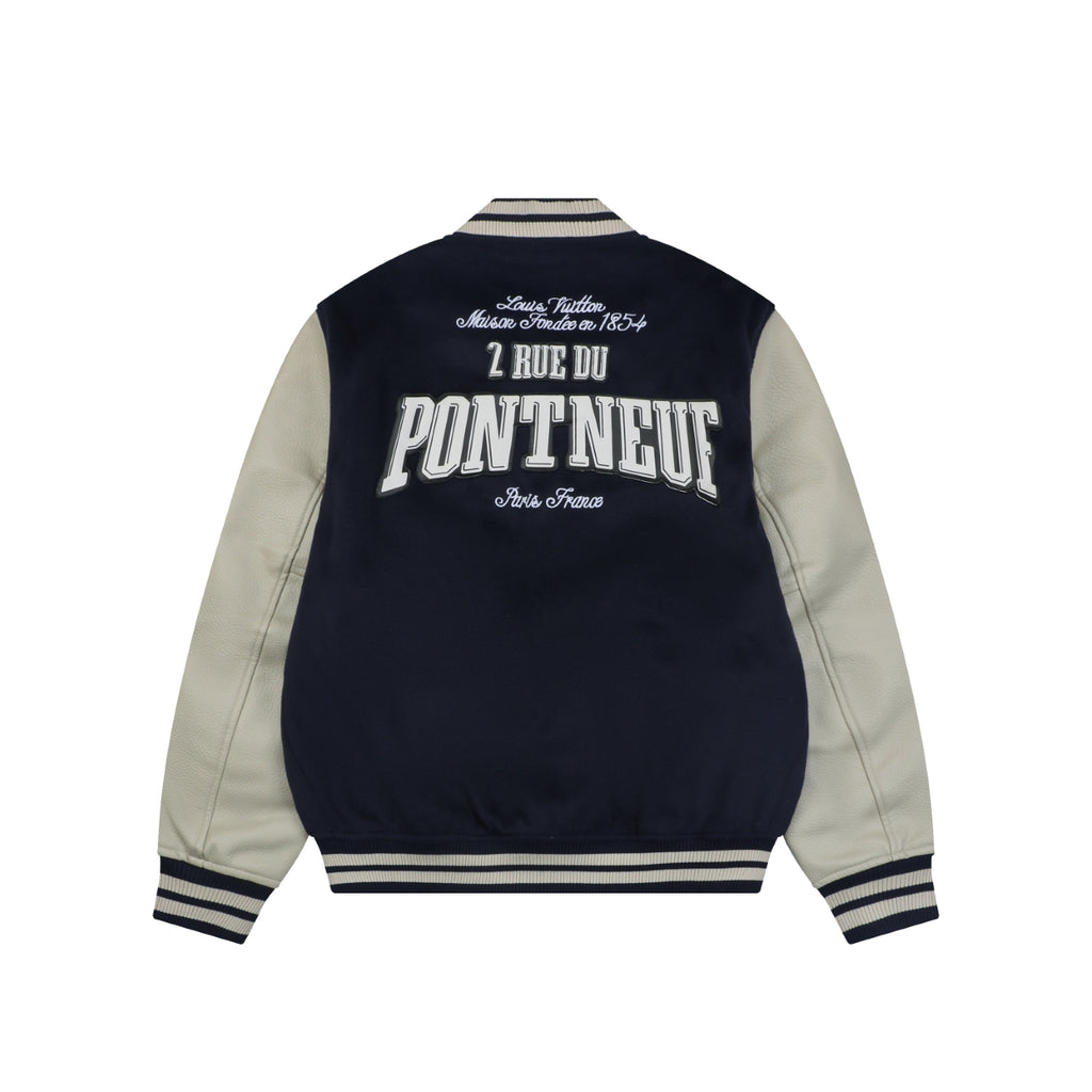 Louis Vuitton Pont Neuf Navy and White Varsity Jacket