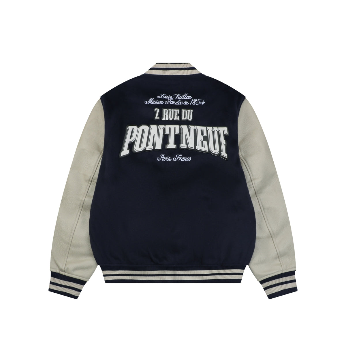Louis Vuitton Pont Neuf Navy and White Varsity Jacket