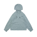 Acne Studios Fine-Check Hooded Jacket in Blue-Gray