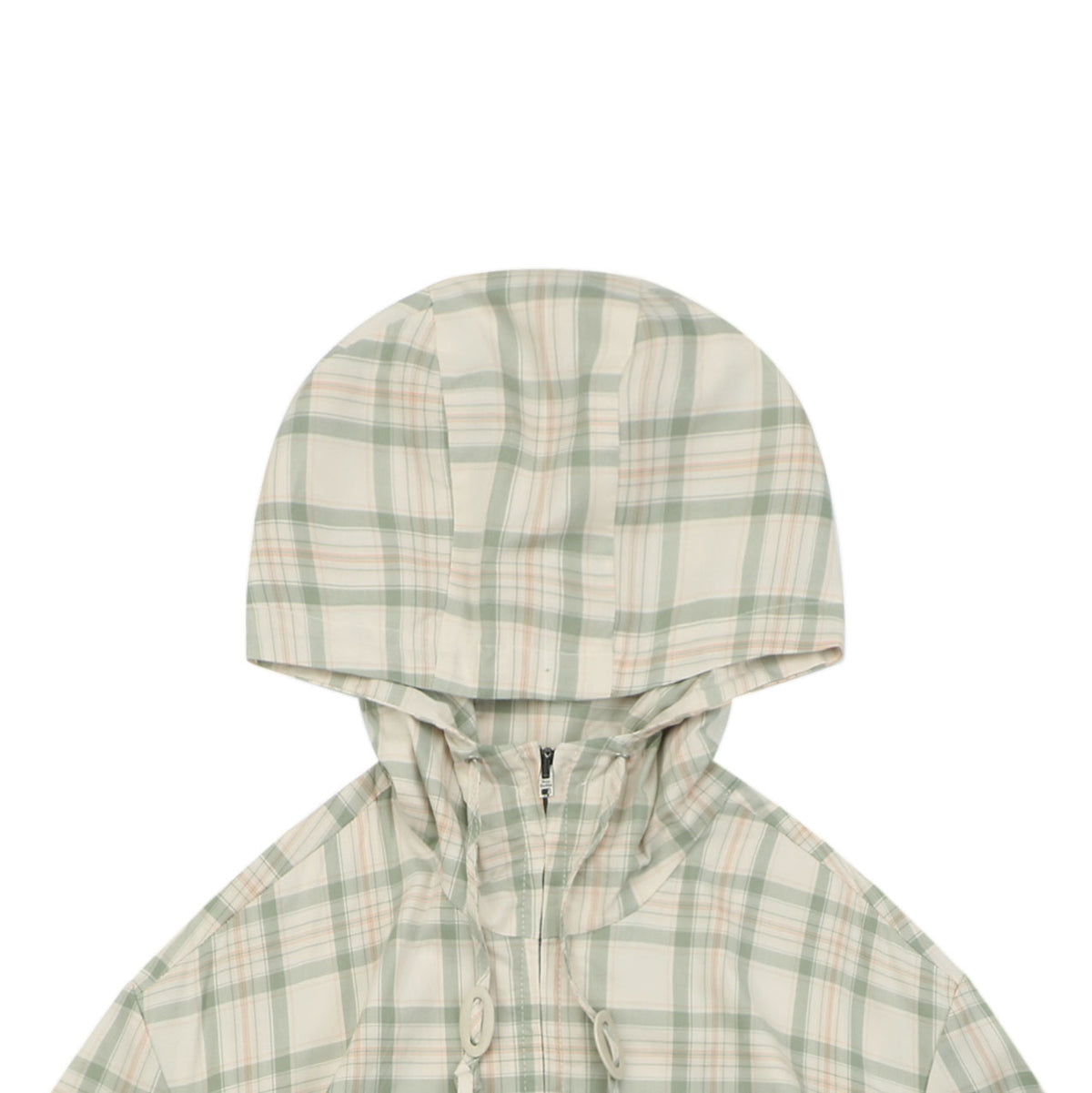 Acne Studios Fine-Check Hooded Jacket in Light Beige