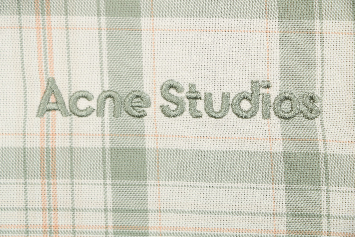 Acne Studios Fine-Check Hooded Jacket in Light Beige