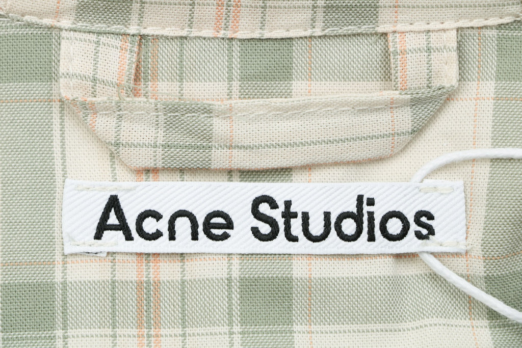 Acne Studios Fine-Check Hooded Jacket in Light Beige