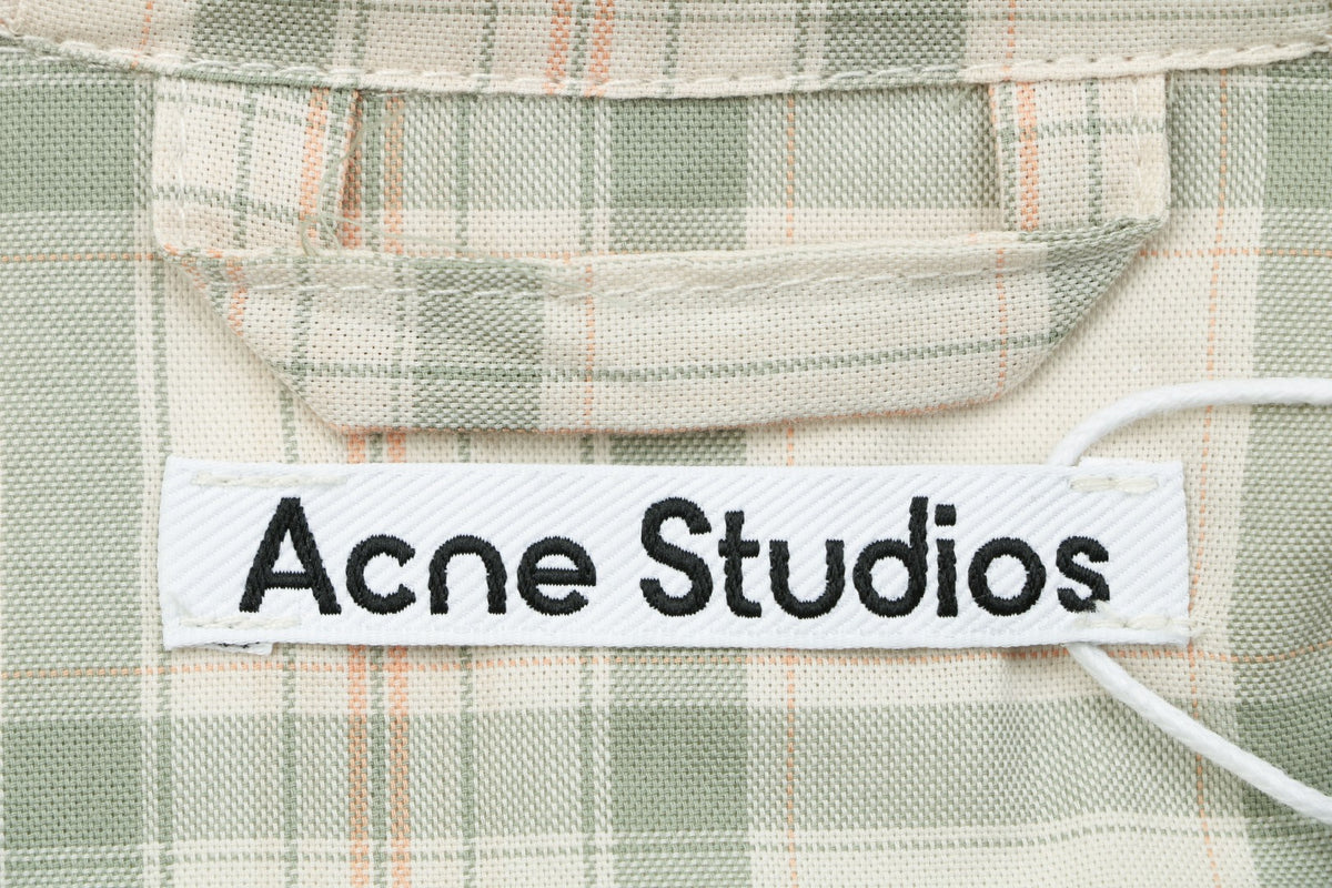Acne Studios Fine-Check Hooded Jacket in Light Beige