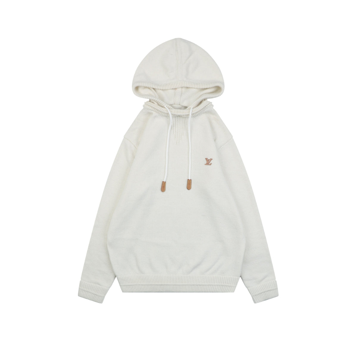 Louis Vuitton Monogram Letter Patch Hooded Sweater in Ivory
