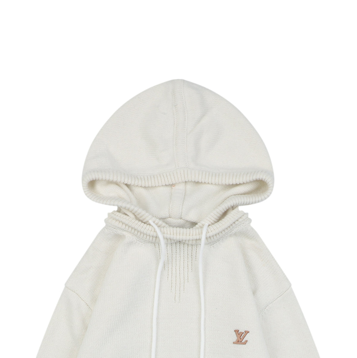 Louis Vuitton Monogram Letter Patch Hooded Sweater in Ivory