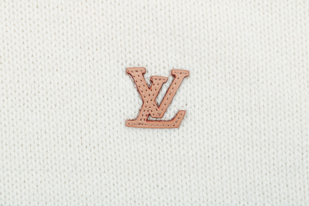 Louis Vuitton Monogram Letter Patch Hooded Sweater in Ivory