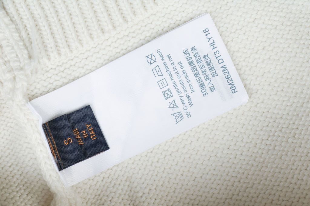 Louis Vuitton Monogram Letter Patch Hooded Sweater in Ivory