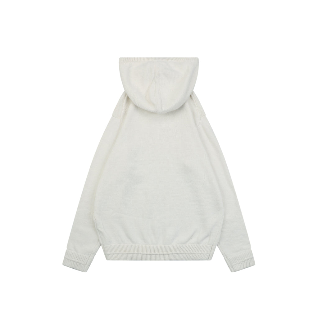 Louis Vuitton Monogram Letter Patch Hooded Sweater in Ivory