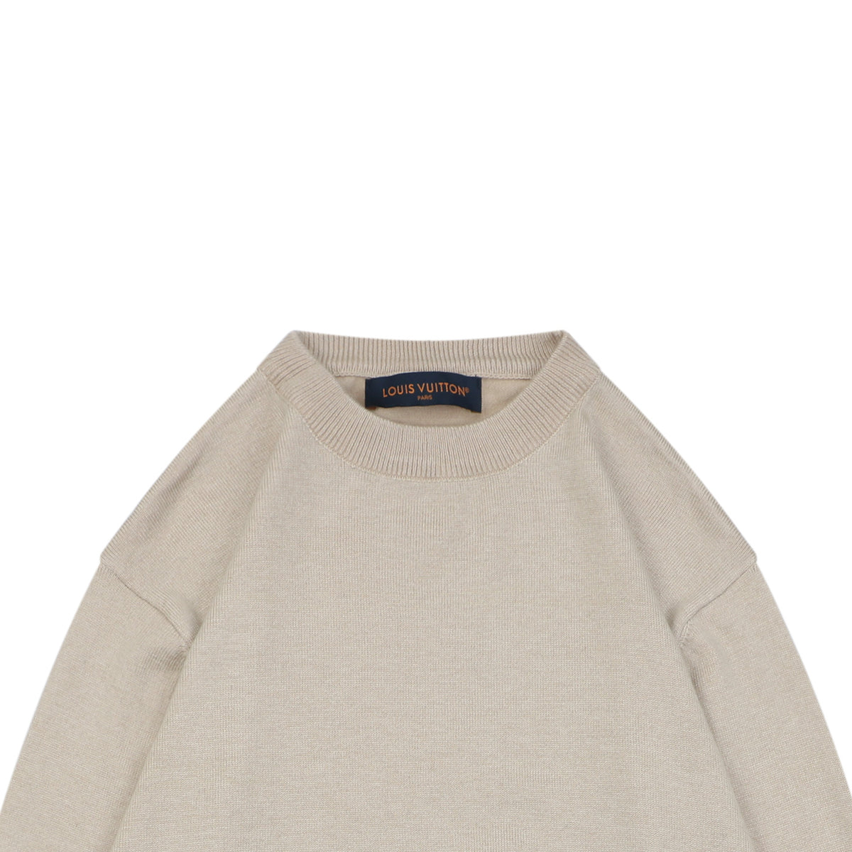 Louis Vuitton Leaf-Shaped Monogram Patch Crewneck Sweater in Beige
