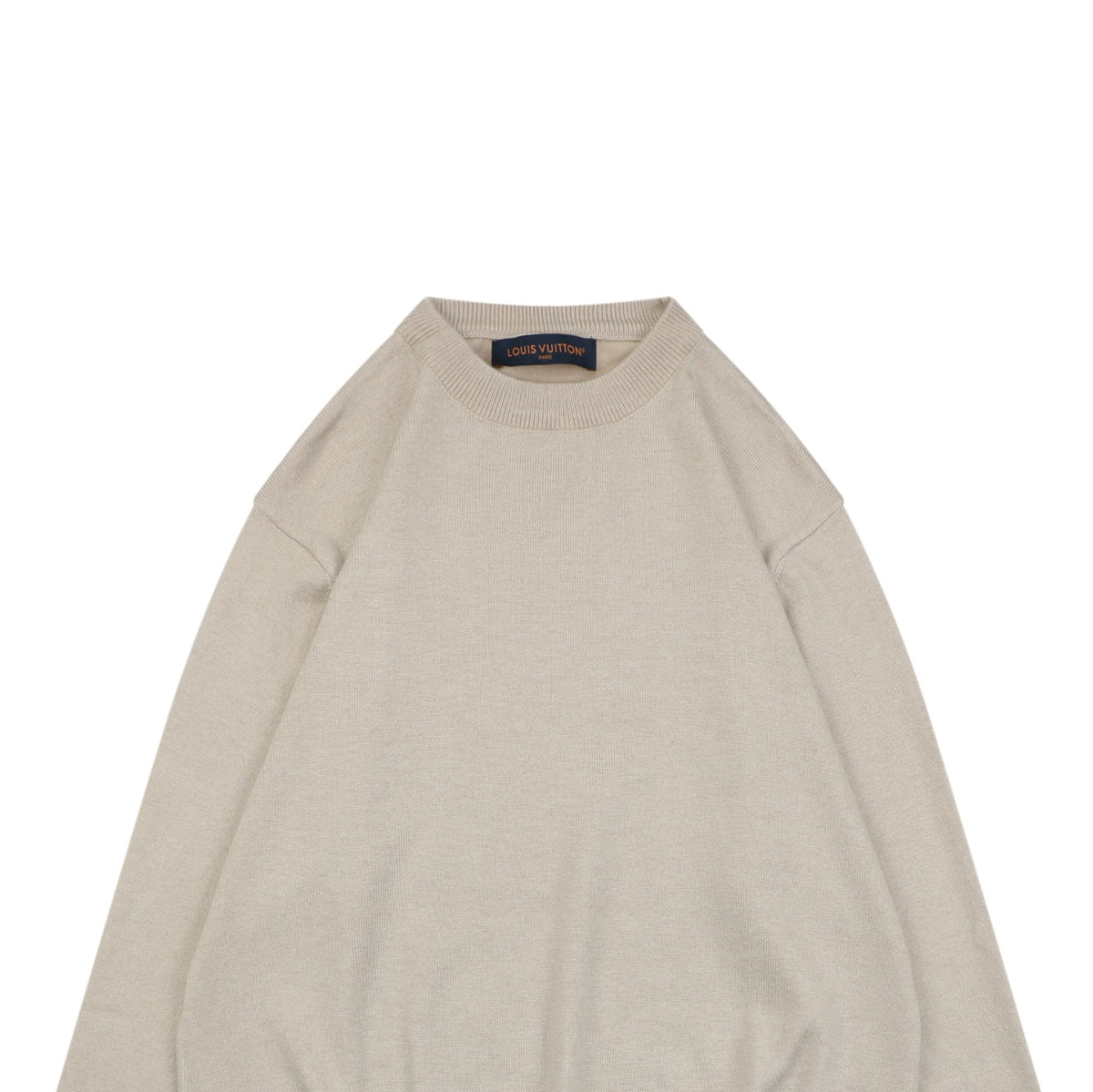 Louis Vuitton Leaf-Shaped Monogram Patch Crewneck Sweater in Beige