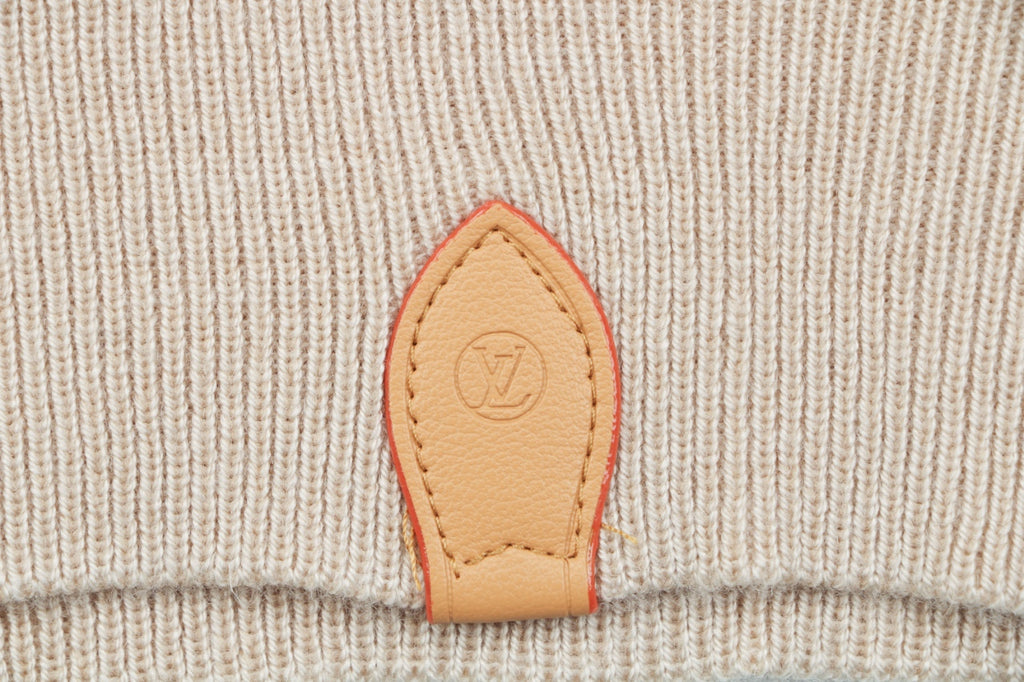 Louis Vuitton Leaf-Shaped Monogram Patch Crewneck Sweater in Beige