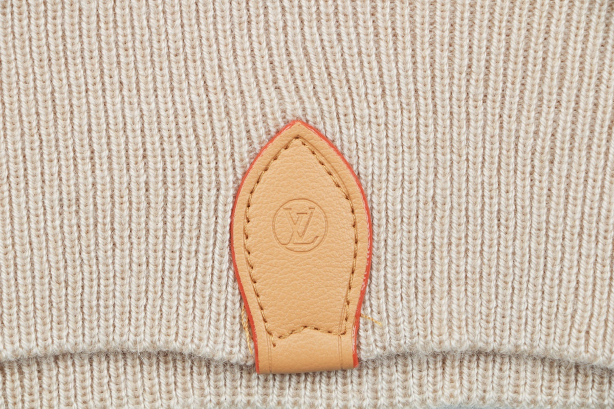 Louis Vuitton Leaf-Shaped Monogram Patch Crewneck Sweater in Beige