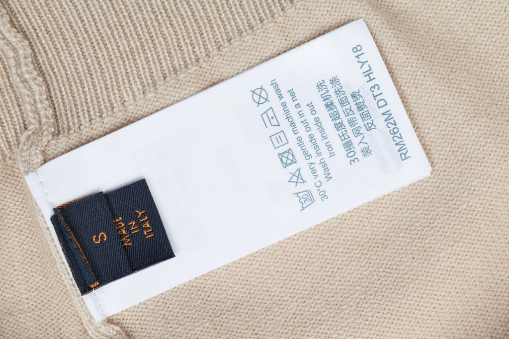 Louis Vuitton Leaf-Shaped Monogram Patch Crewneck Sweater in Beige