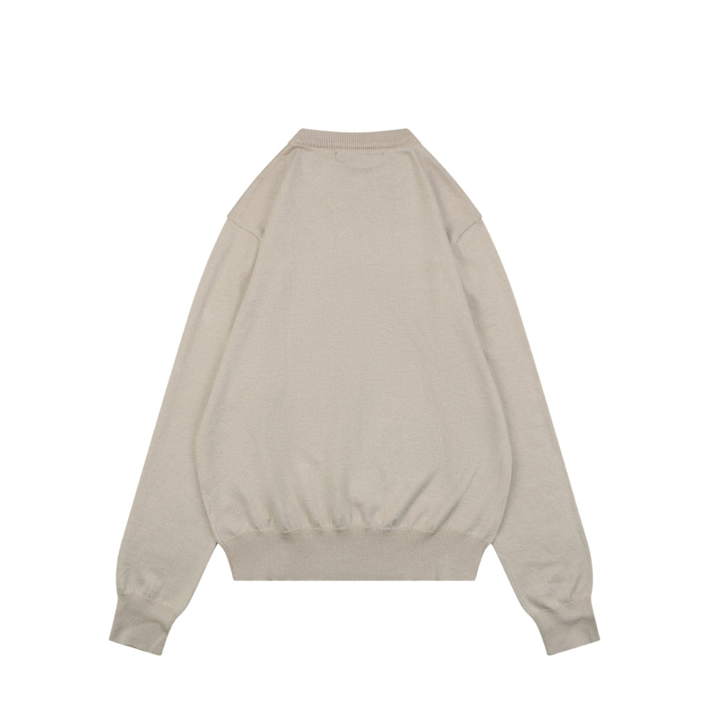 Louis Vuitton Leaf-Shaped Monogram Patch Crewneck Sweater in Beige