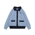 Louis Vuitton Two-Tone Cable-Knit Cardigan in Light Blue and Navy