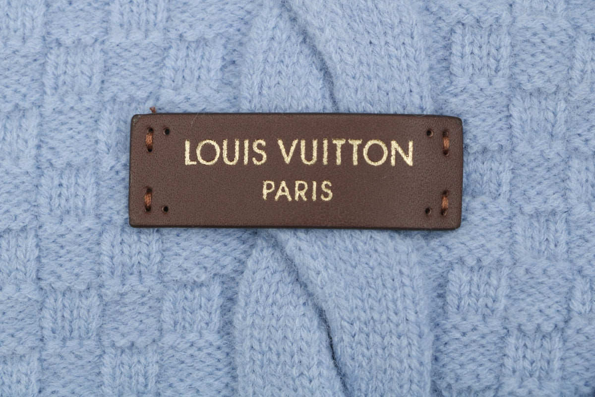 Louis Vuitton Two-Tone Cable-Knit Cardigan in Light Blue and Navy
