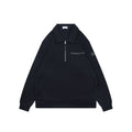 Moncler Navy MK Sleeve Badge Half-Zip Polo Sweatshirt