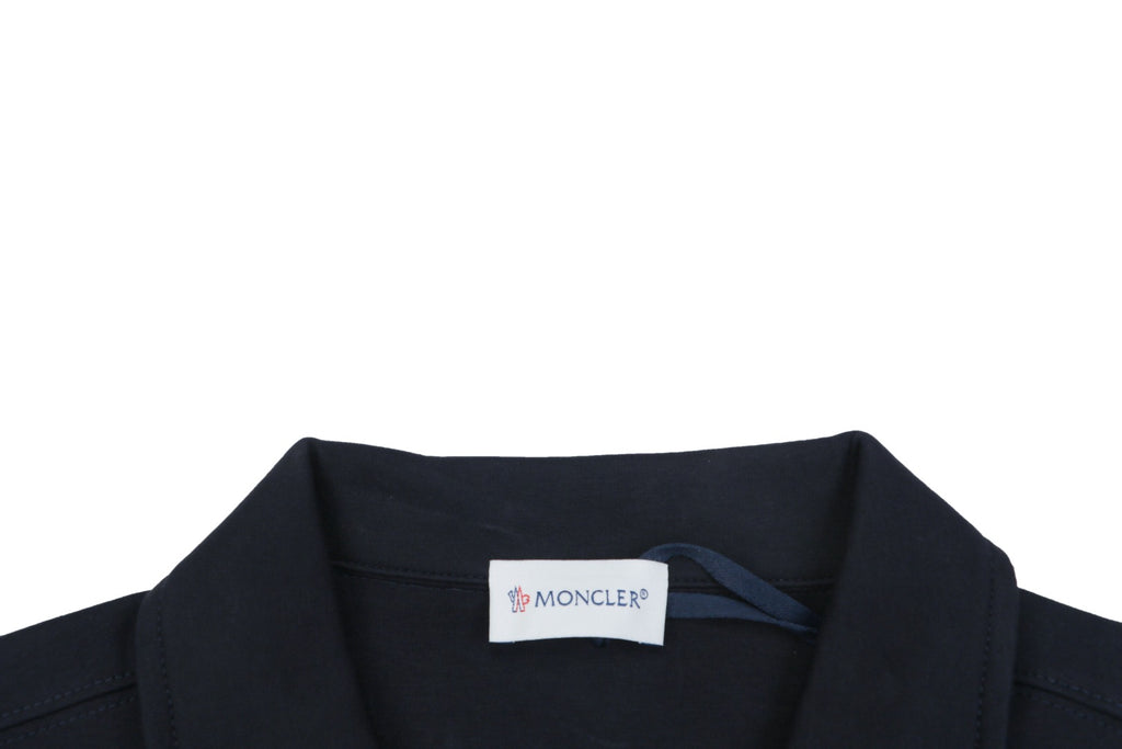 Moncler Navy MK Sleeve Badge Half-Zip Polo Sweatshirt