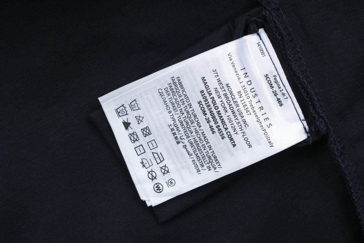 Moncler Navy MK Sleeve Badge Half-Zip Polo Sweatshirt