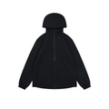 Moncler Black Tonal-Pattern Hooded Jacket with Subtle Lettering