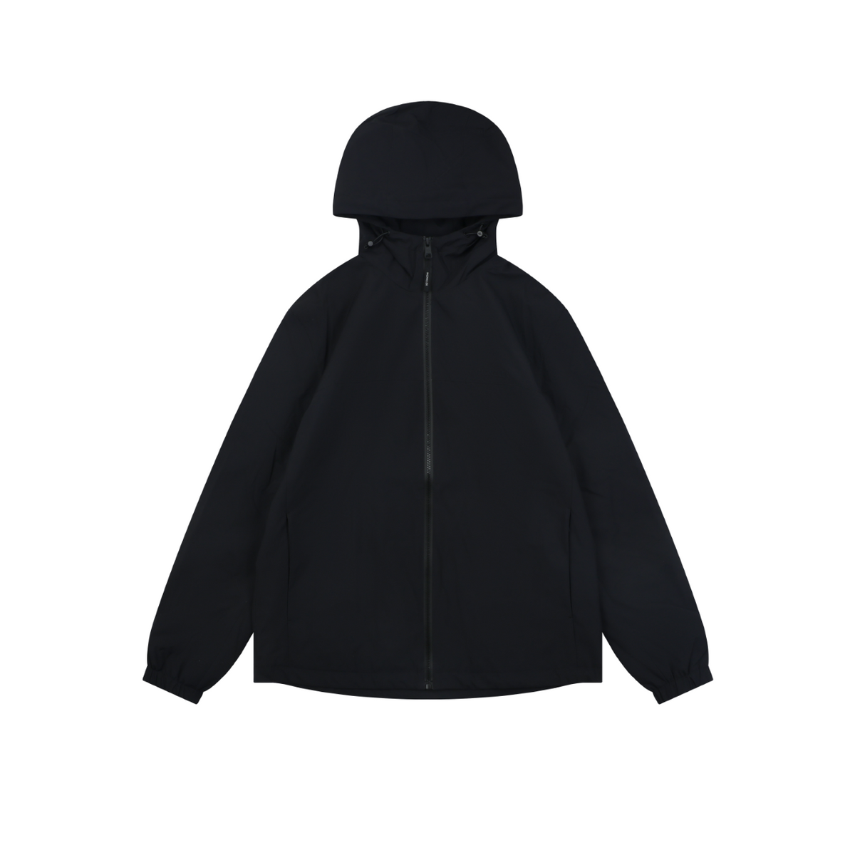 Moncler Black Tonal-Pattern Hooded Jacket with Subtle Lettering